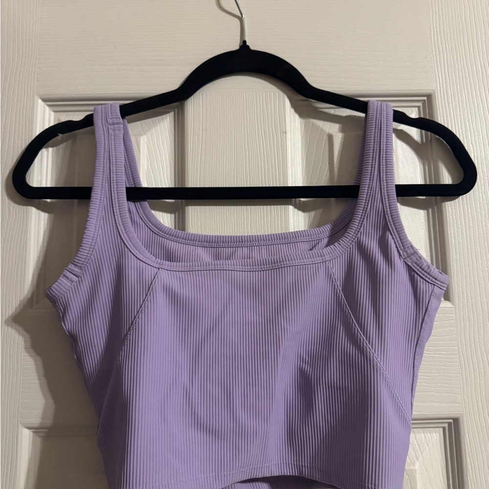 Lilac Ribbed Crop Top